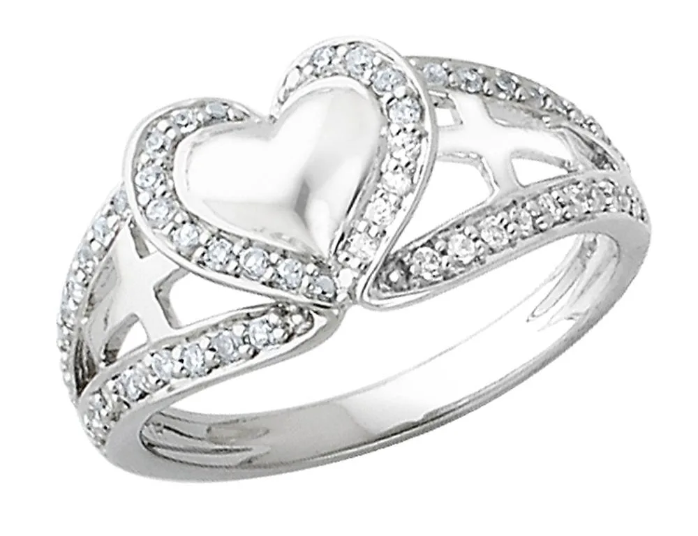 Gem &amp; Harmony Gem &amp; Harmony Pure Heart Ring 925 Sterling Silver 50 CZ .5 ct — product photo