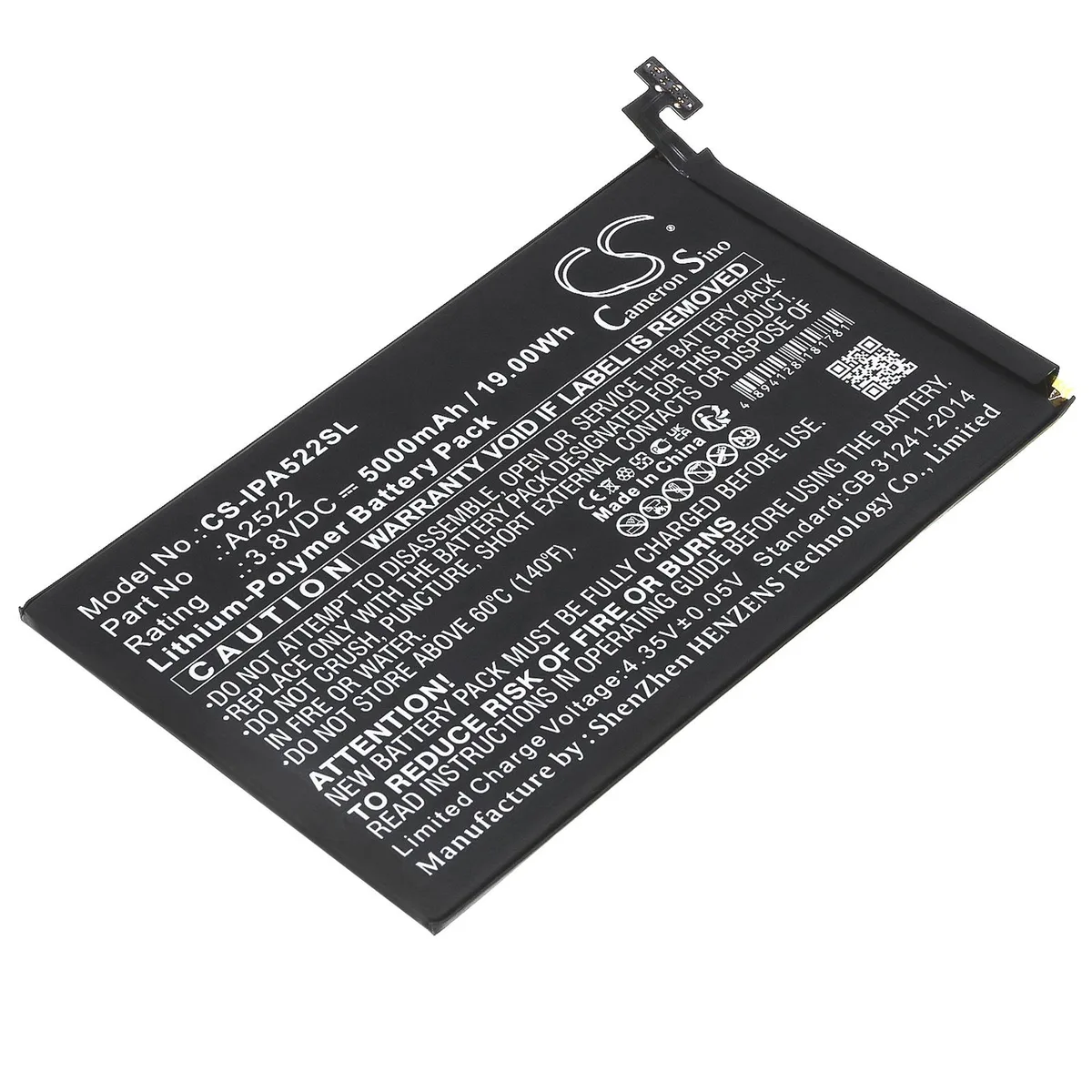 Cameron & Co Cameron & Co DS-CS-IPA522SL 3.8V 5000mAh iPad Mini 6 Battery — product photo