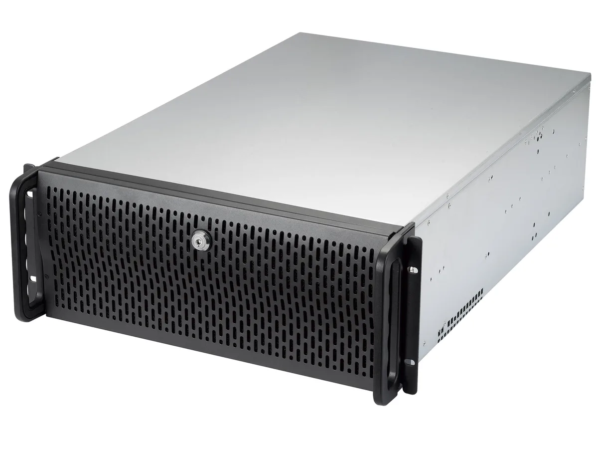 Rosewill Rosewill RSV-L4412U 4U server chassis 12 hot-swap 3.5" 2.5" SATA SAS E-ATX 5 fans — product photo