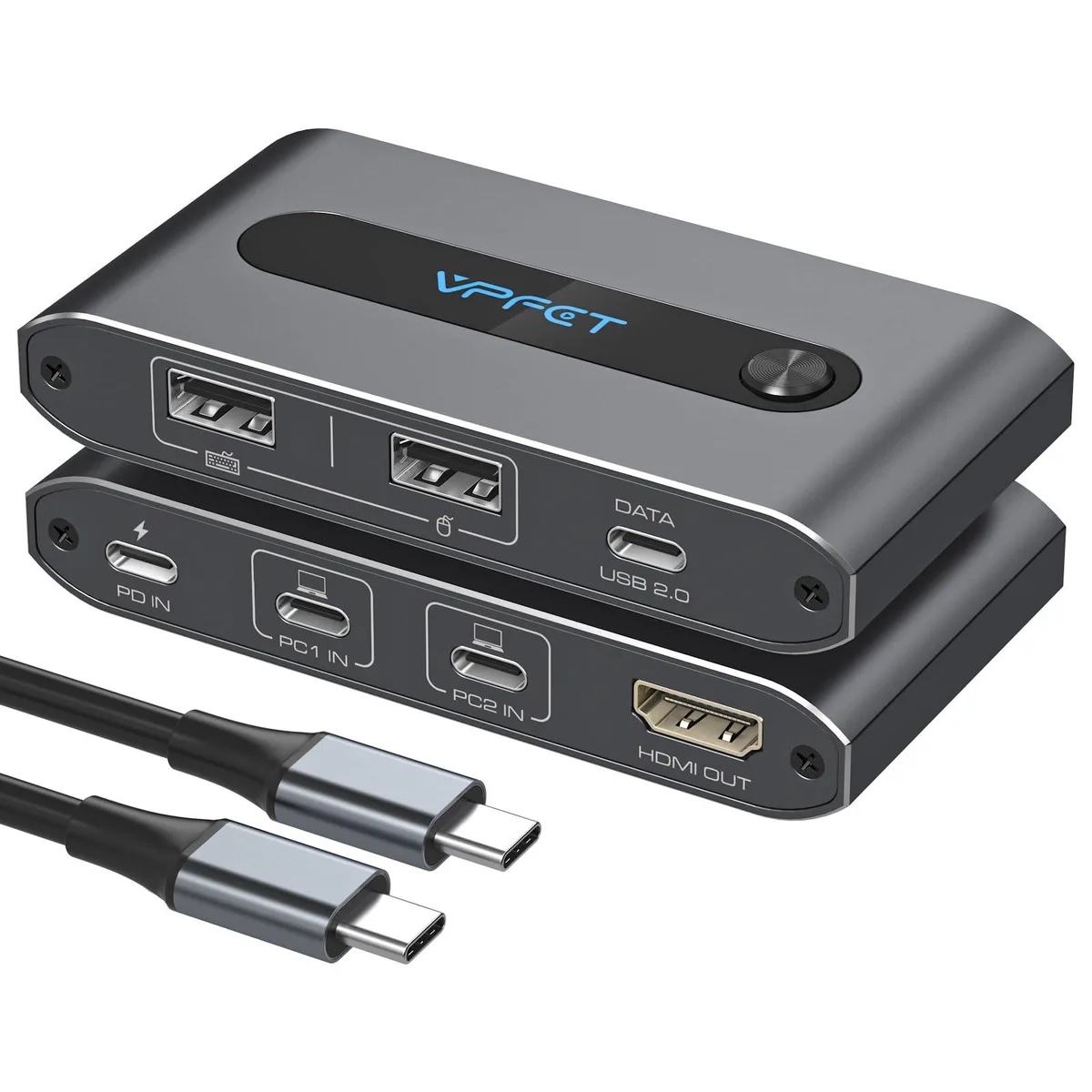  TRENDnet HKMH-HBUS-SW520 USB C KVM Switch 4K@60Hz 100W Charging — product photo
