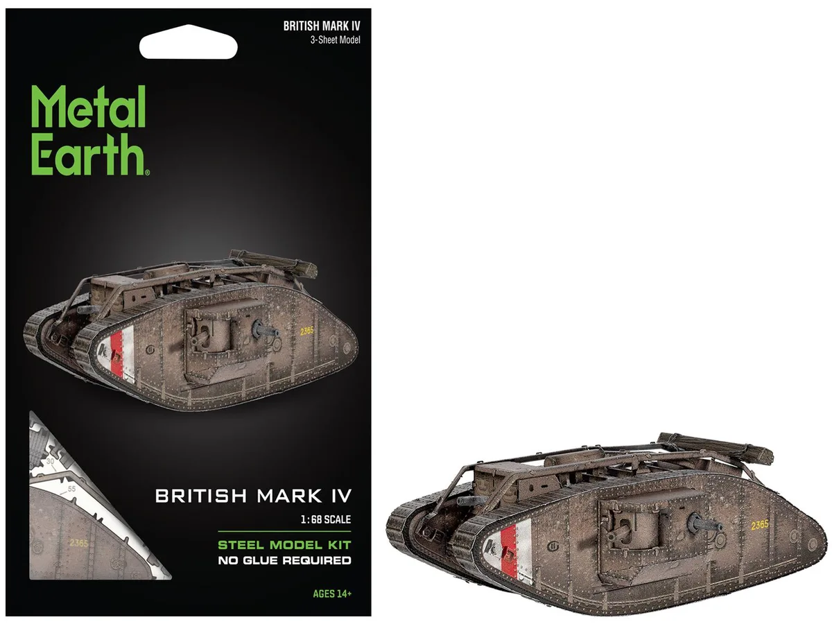 Metal Earth Metal Earth British Mark IV Tank Moderate Difficulty Steel Model Kit hobby collectible — product photo