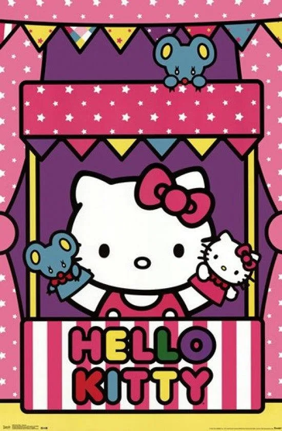 Hello Kitty puppets poster print on heavy stock paper 24 x 36 inches
