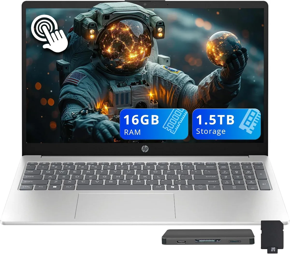 HP HP 15.6" FHD Touchscreen Business Laptop i5-1334U 16GB 1.5TB Silver — product photo