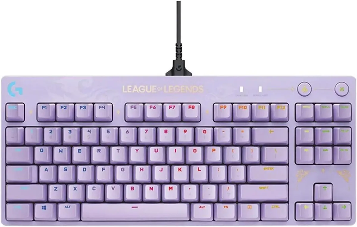 Logitech Logitech G PRO LOL Edition Wired Mechanical Gaming Keyboard GX Brown 87 Keys Purple — product photo