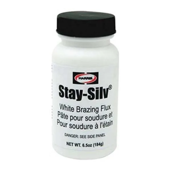 White brazing flux paste in a 6.5 oz brush-cap bottle