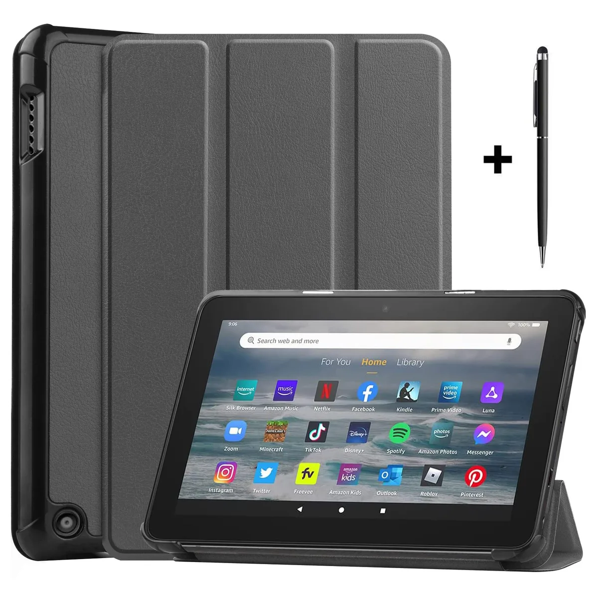 Werleo Werleo Cover Case Gray for Fire 7 12th Gen 2022 with Stylus — product photo