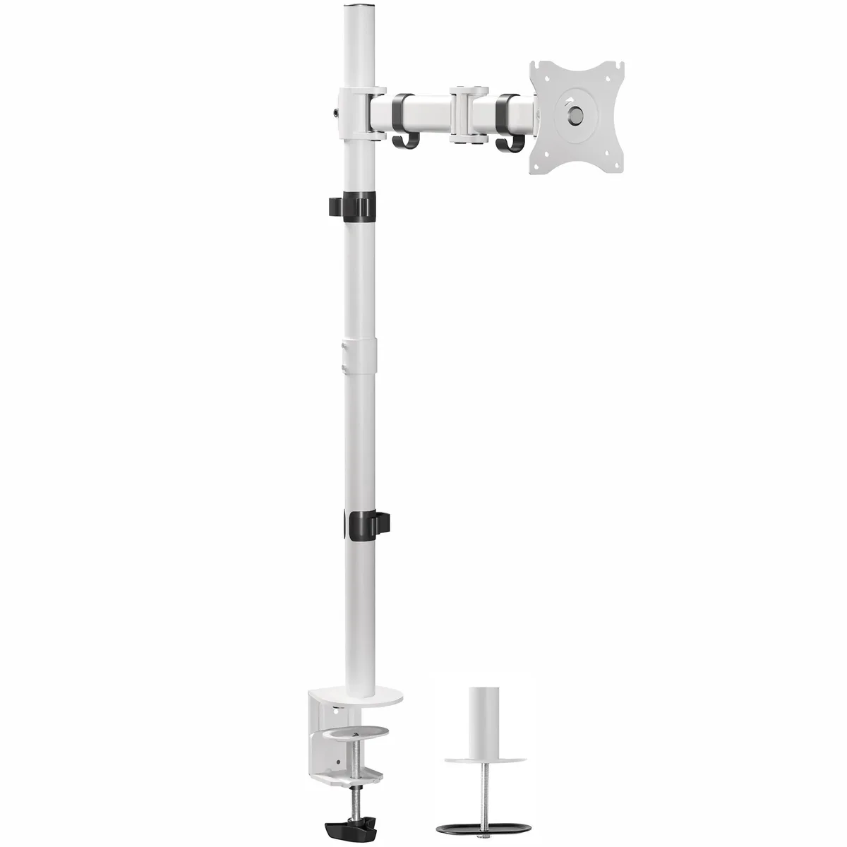 VIVO VIVO STAND-V001TW White Single Monitor Desk Mount Extra Tall 31" Pole — product photo