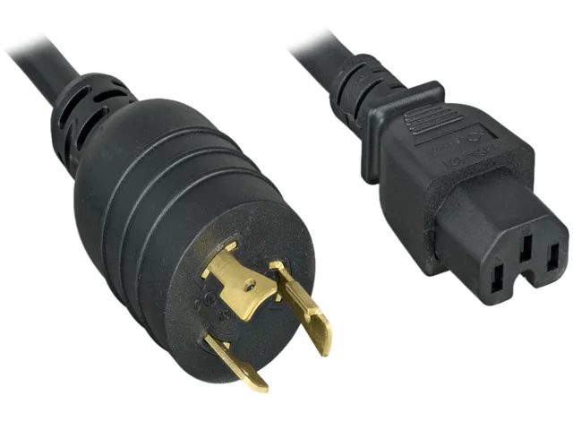 Nippon Labs Nippon Labs 30POW-10W1-L62015-12 computer power cord NEMA L6-20P to IEC-60320-C15 14 AWG 15A 250V 12 ft black — product photo