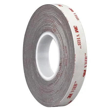 Red 3M 4611 foam tape roll on liner, 1 inch wide