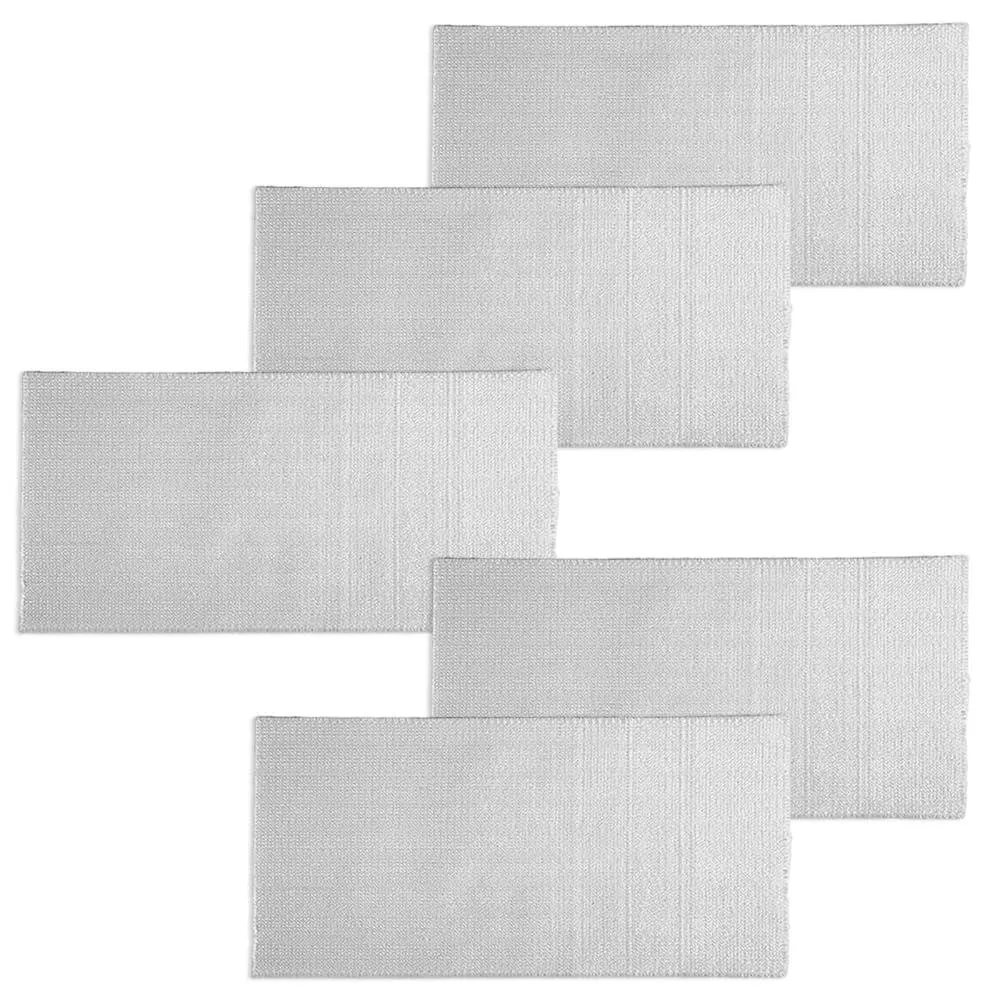 White disposable mop cloths, five pack, 10 by 6 by .2 inches