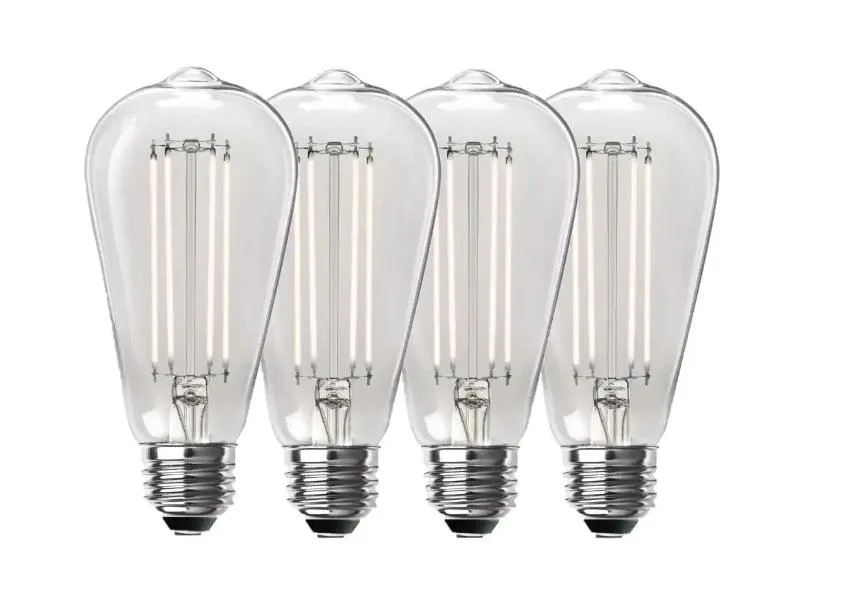 FEIT ELECTRIC FEIT ELECTRIC ST19 100W Equivalent Dimmable Clear Glass E26 Daylight 5000K 1100lm 4-Pack — product photo