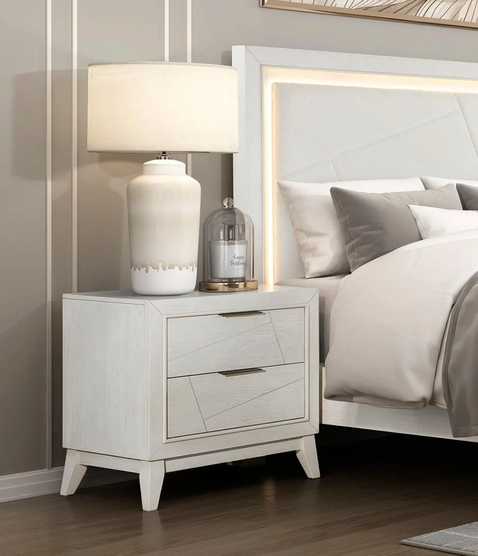 tuphen tuphen Antique White Nightstand with 2 Drawers 26.5"H — product photo