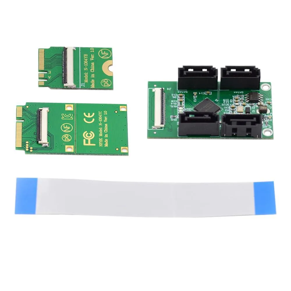 LORDWORLD LORDWORLD Mini PCI-E & NGFF A+E to SATA 3.0 4-Port Adapter Cable — product photo