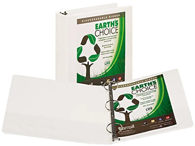 Samsill Samsill 18967 Earth's Choice Biodegradable Round Ring View Binder 2" Capacity Red — product photo