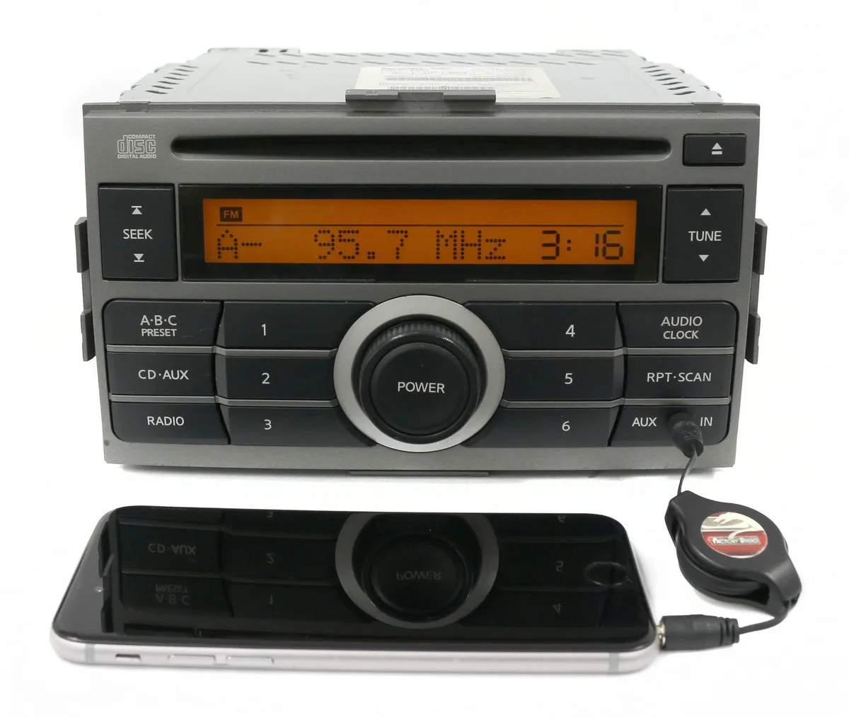 1 Factory Radio 1 Factory Radio 28185ET000 AM FM CD Aux Receiver 2007 2008 2009 Nissan Sentra — product photo