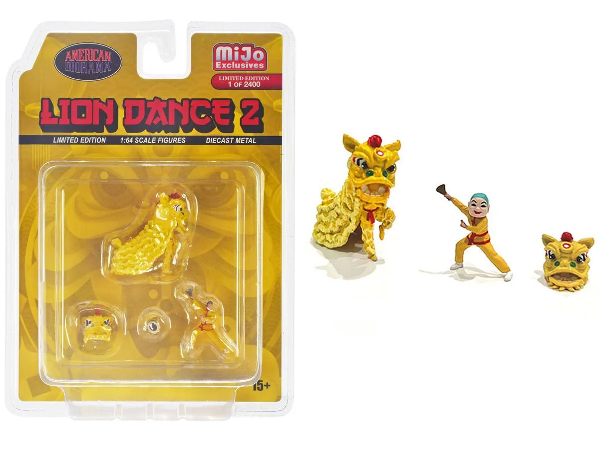 American Diorama American Diorama "Lion Dance 2" 4-Piece Diecast Set 1:64 Limited 2400 — product photo
