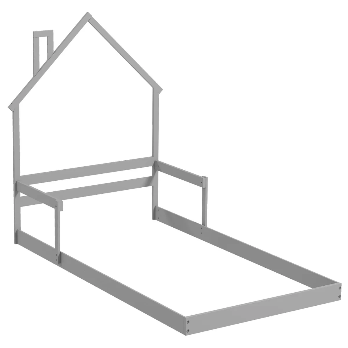 SlickBlue SlickBlue Floor Bed Twin Chimney Headboard Handrail Gray — product photo
