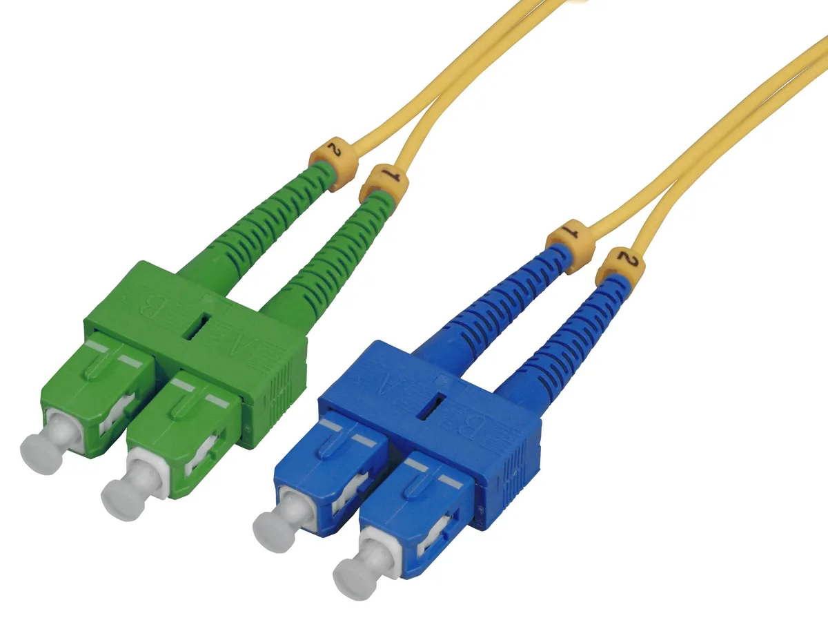 Intellinet Network Solutions Intellinet 3 m SC UPC to SC APC Duplex Fiber Cable Yellow 9/125 µm G.657.A1 10 ft — product photo