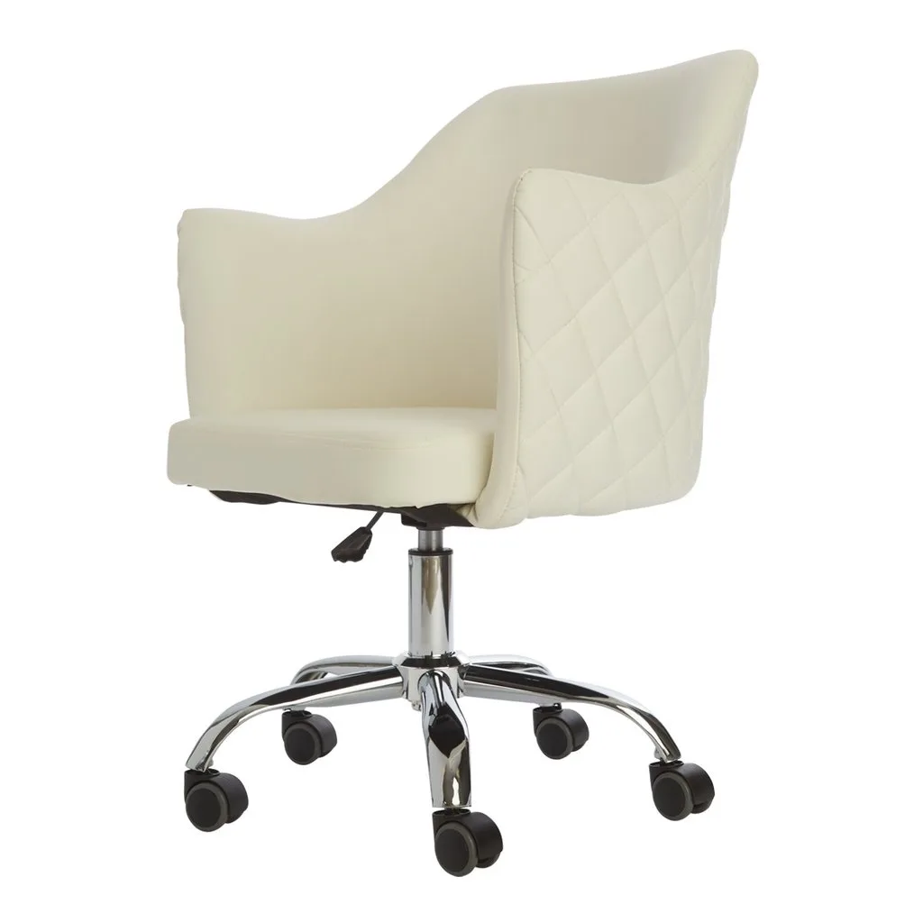 Impressions Vanity Company Impressions Vanity Company Coco Quilted Velvet Desk Chair White — product photo