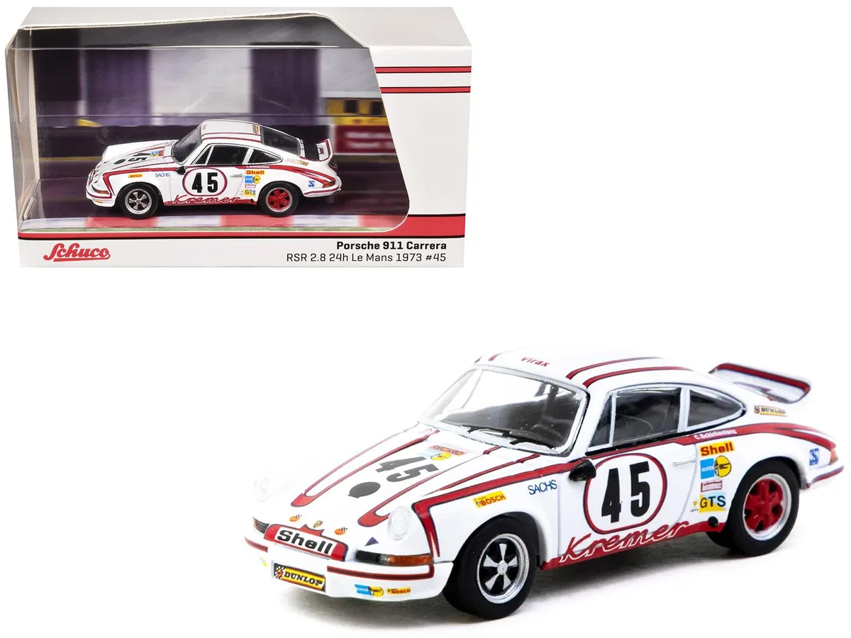 Schuco Schuco Porsche 911 Carrera RSR 2.8 #45 GTS 3.0 Le Mans 1973 1/64 Diecast hobby collectible — product photo
