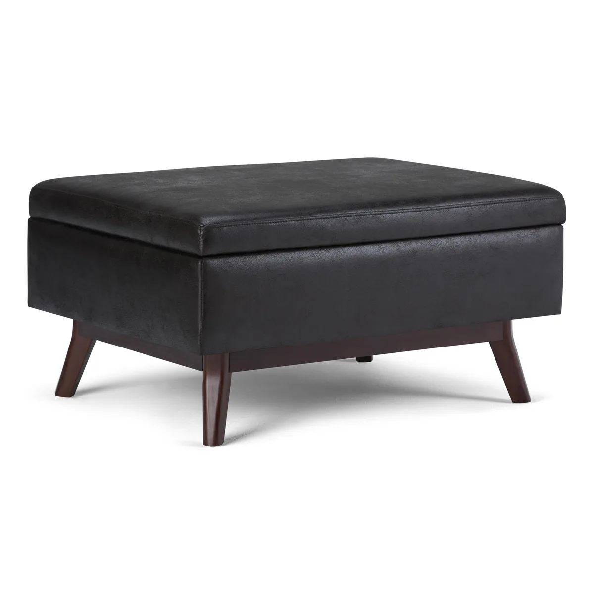 tuphen tuphen Owen Storage Ottoman Distressed Black 34.1" W x 26" D x 18.5" H — product photo