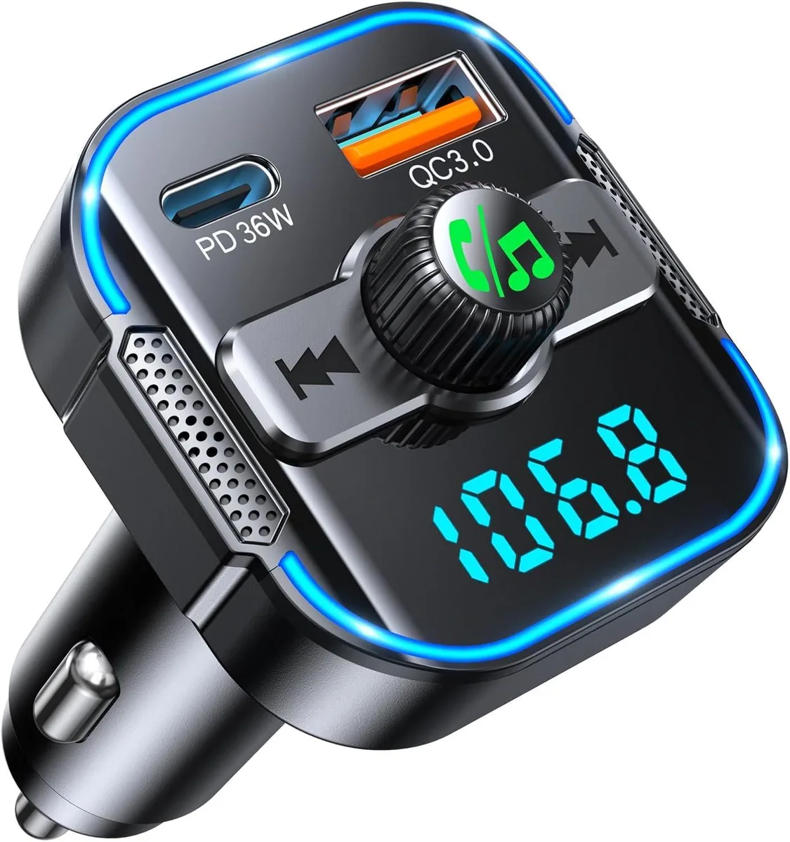 WRIARICH WRIARICH Bluetooth 5.3 Car Adapter PD 36W QC 18W Dual Mics — product photo