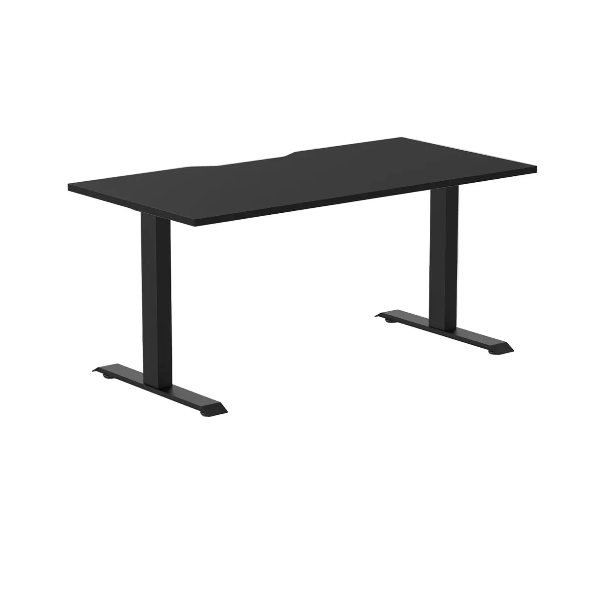 Desky Desky Zero Scalloped Laminate Desk Black 59.1 x 29.5 in Matte Black — product photo
