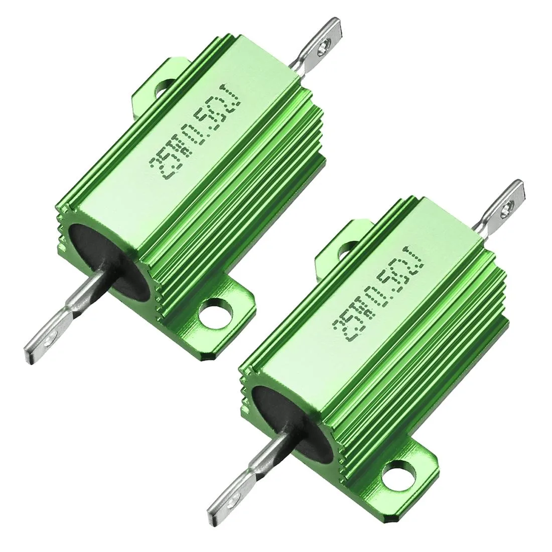 Unique-Bargains Unique-Bargains 25W 0.5 Ohm Aluminium Chassis Mount Wirewound Resistors Green 2pcs — product photo