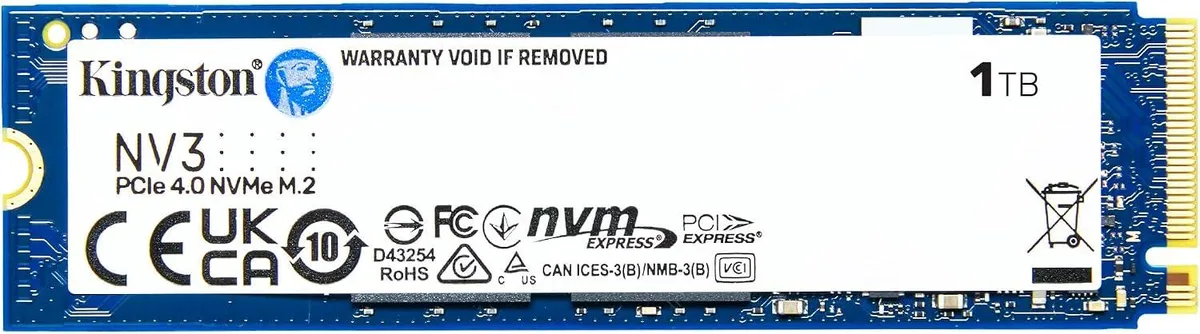 Kingston Technology Corp. Kingston Technology Corp. NV3 1TB M.2 2280 PCIe 4.0 x4 NVMe internal SSD — product photo