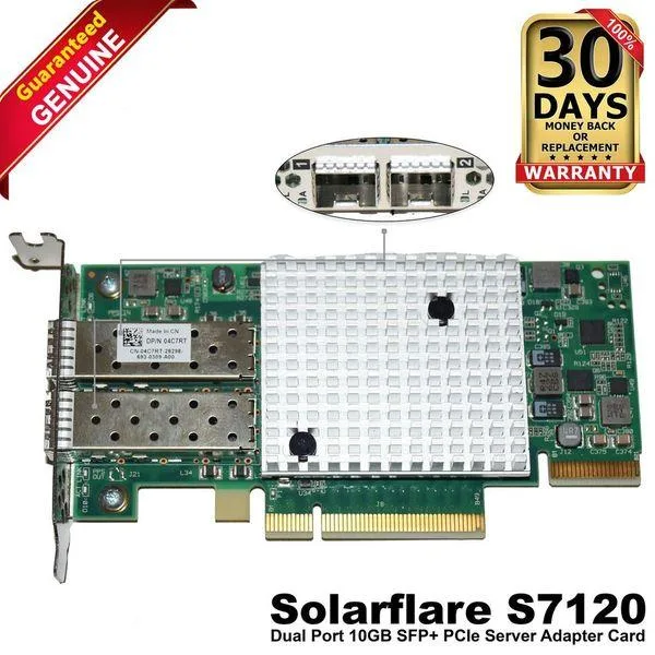 DELL DELL Solarflare S7120 4C7RT Dual Port 10GbE SFP+ PCIe 3.0 x8 network card — product photo