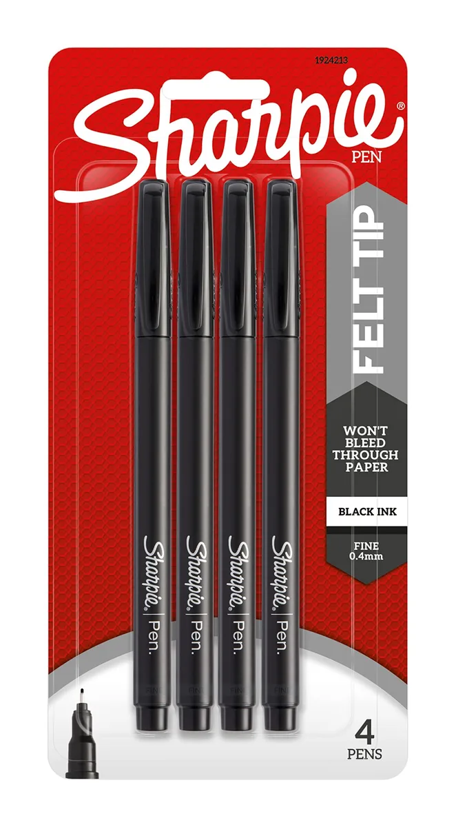 Sharpie Wraps Pen Fine Point 4-Pack Black 1924213 — product photo