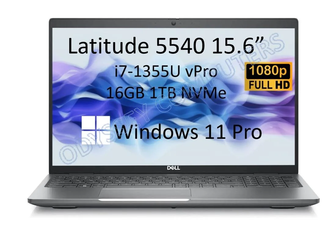 DELL DELL Latitude 5540 laptop 15.6" 1080p i7-1355U vPro 16GB 1TB NVMe Win 11 Pro Gray Grade B — product photo