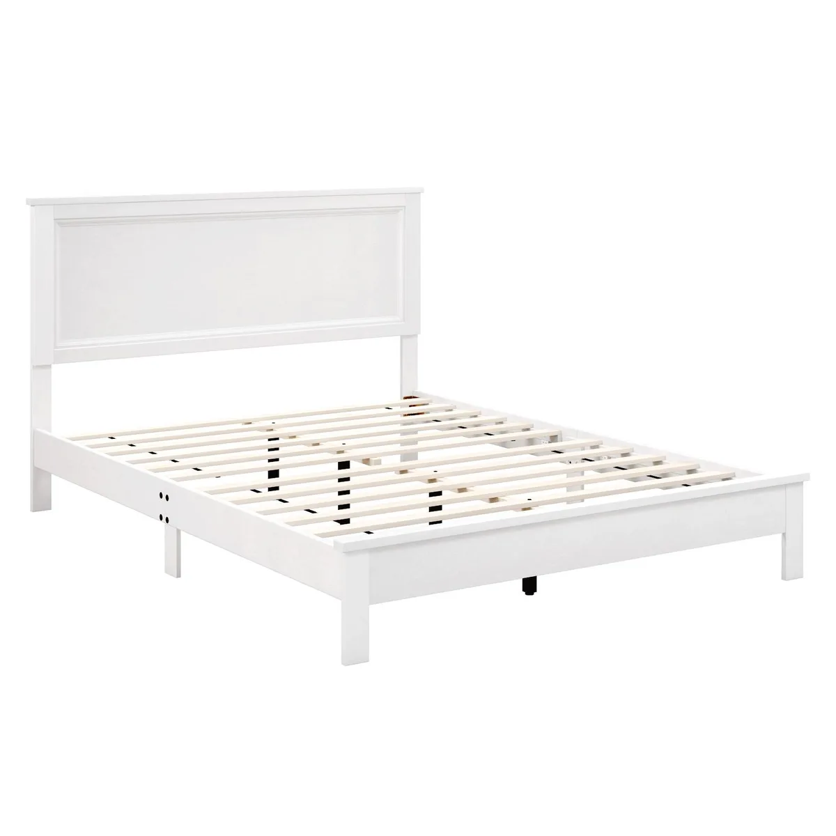 SlickBlue SlickBlue Queen Bed Frame White Rubber Wood 82.5x63x42 — product photo