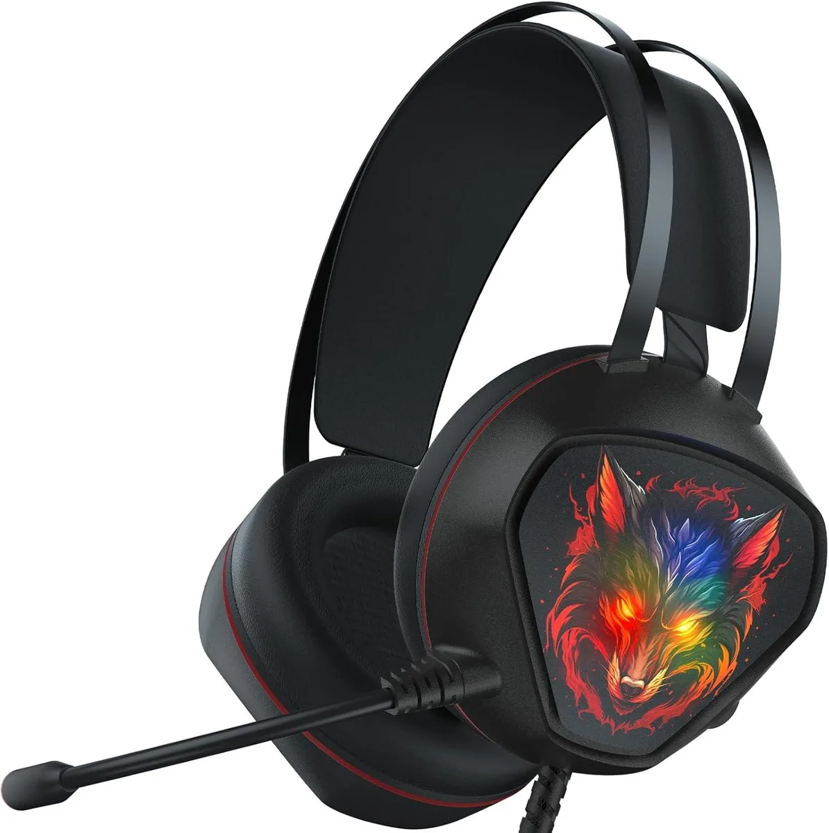 BFKK BFKK CM7000 gaming headset 7.1 surround 50 mm drivers 270 g BlackRed — product photo