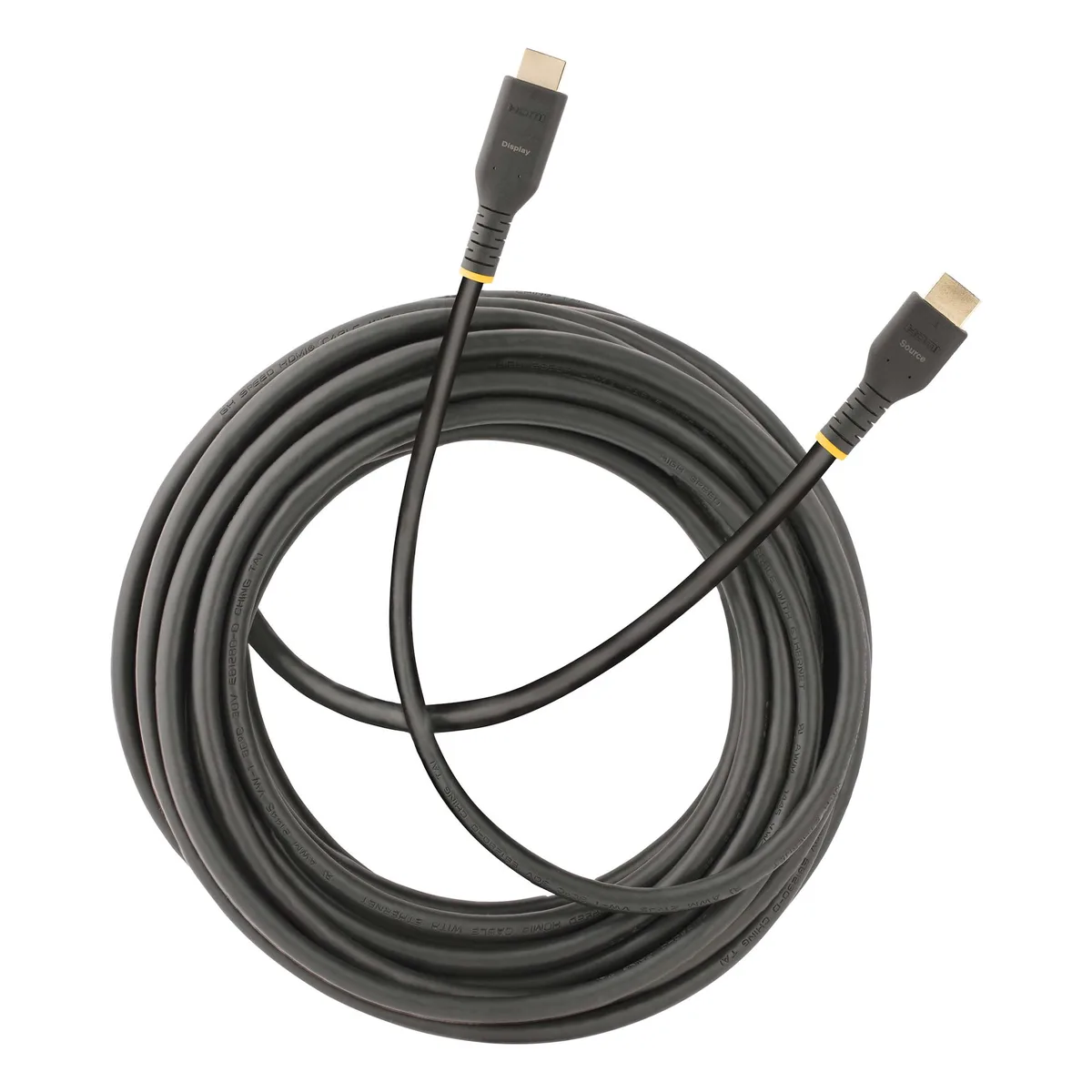 Black active HDMI cable, 30 ft long with gold connectors