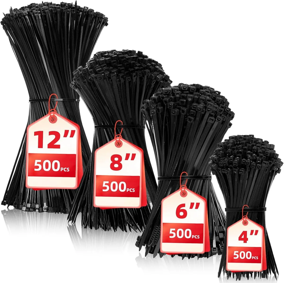 Ennovor Ennovor Security Lock Cable Ties 2000 Pack 4 6 8 12 inch — product photo