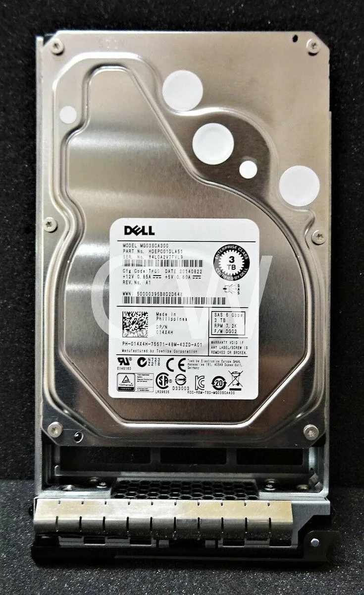 DELL DELL 14X4H 3TB 7200RPM 3.5" SAS 64MB internal hard drive — product photo