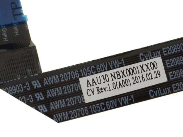 Flat orange ribbon cable with connectors at both ends
