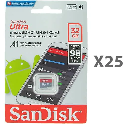 SanDisk SanDisk 32GB microSDHC Class 10 25 Pack No Adapter — product photo