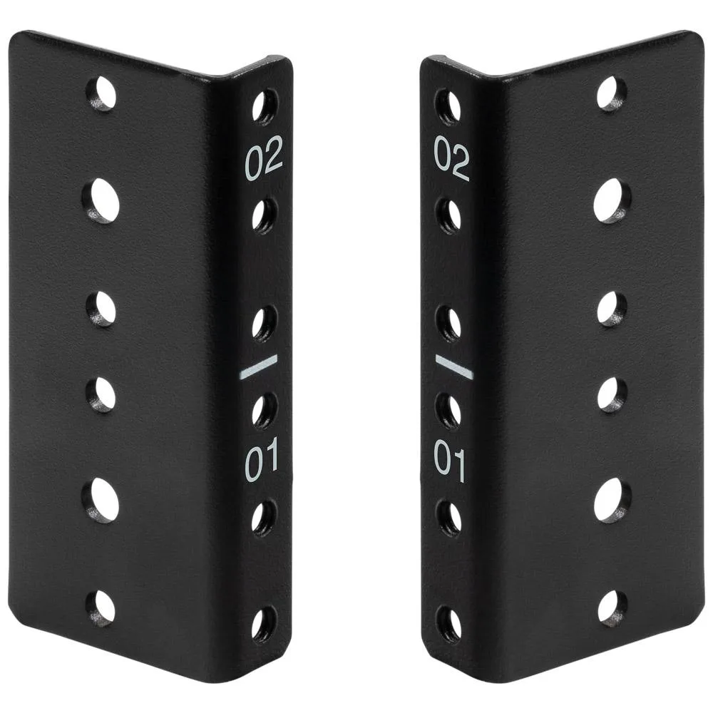 NavePoint NavePoint 2U Vertical Rack Rail Pair DIY Kit Black 12-24 — product photo
