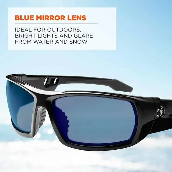 Ergodyne Ergodyne Odin Safety Glasses Blue Mirror Lens Black Frame — product photo