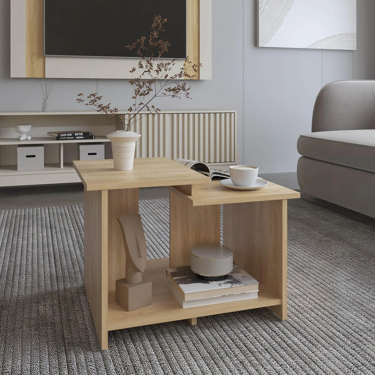 tuphen tuphen Coffee Table 16" H Natural Wood Engineered Wood 16.6 23.6 17.7 — product photo