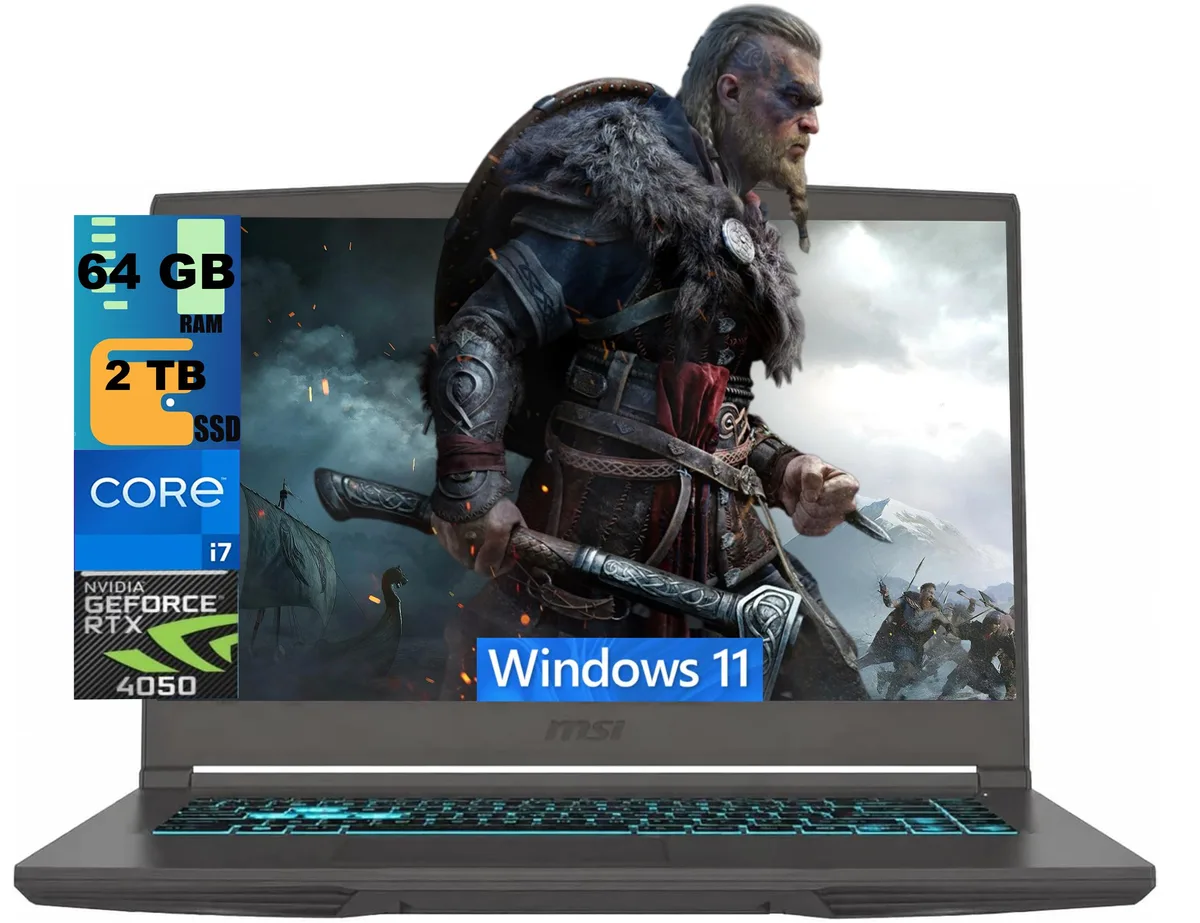 MSI MSI Thin 15 Raider 15.6 144Hz i7 13620H RTX 4050 64GB 2TB gaming laptop — product photo