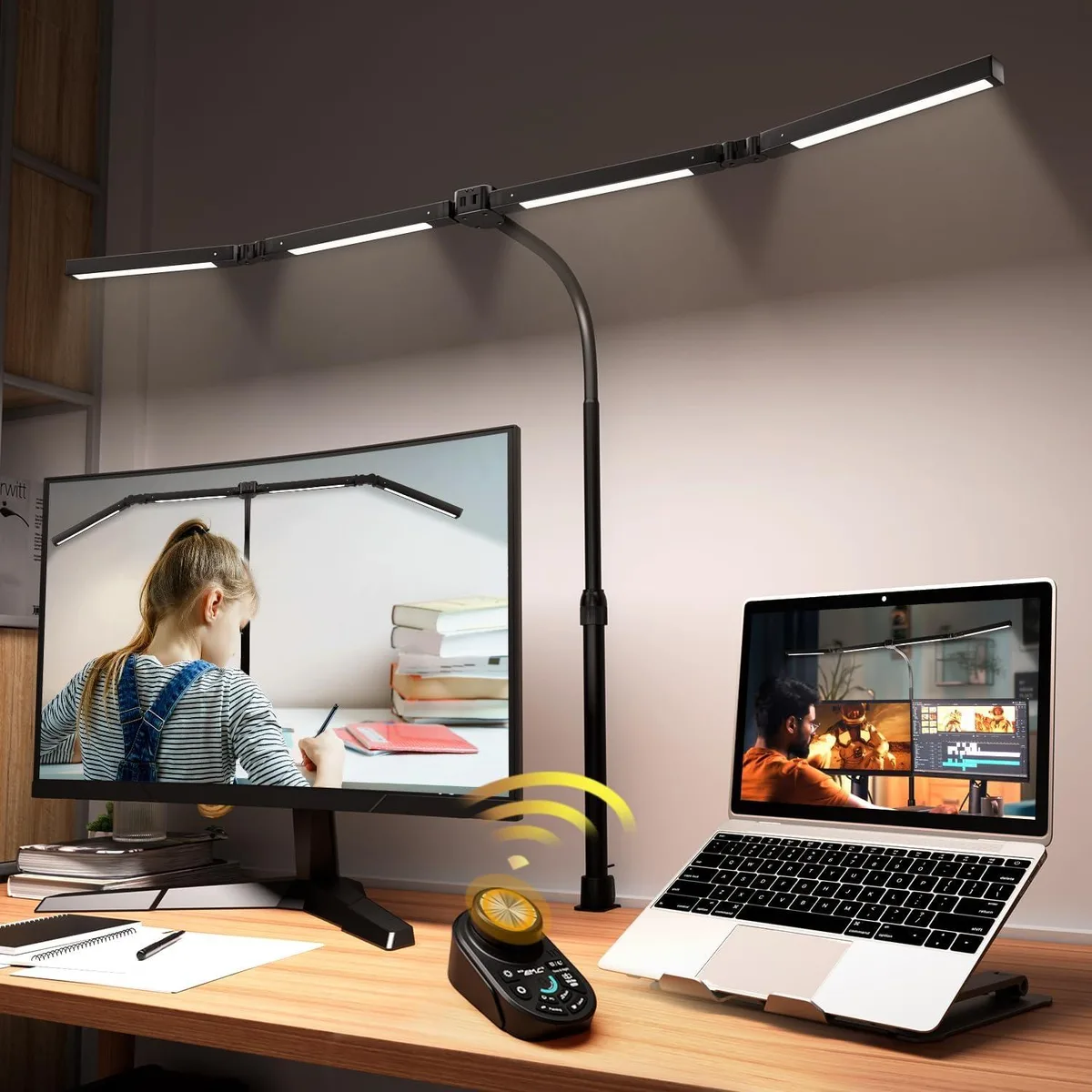  SANDROY VOLT CL6103C 4-Head LED Desk Lamp 22.5W CRI>95 3000K-5700K — product photo