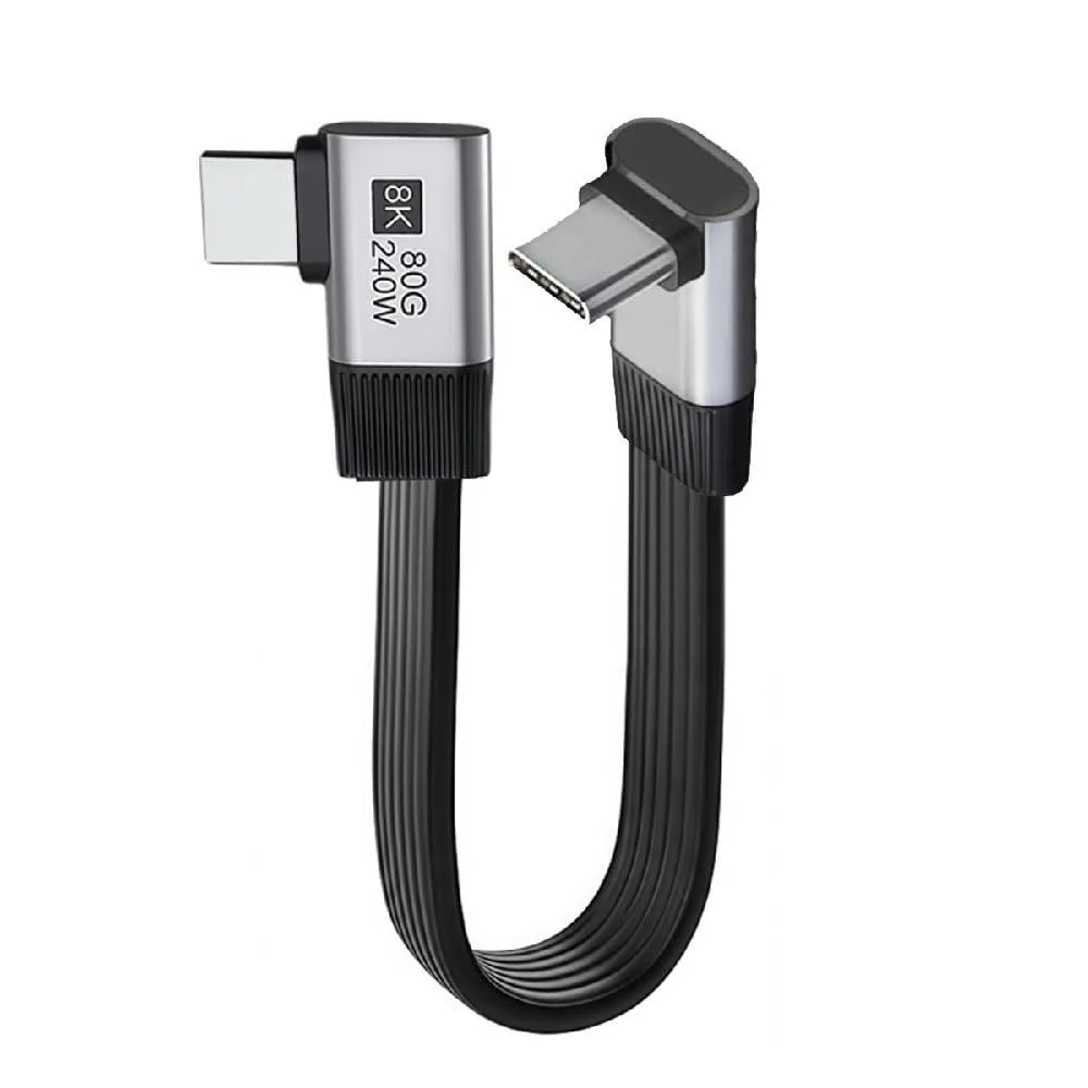 Fervit Fervit USB 5.0 80Gbps Cable Male-Male 240W 20cm Up Right 90° — product photo