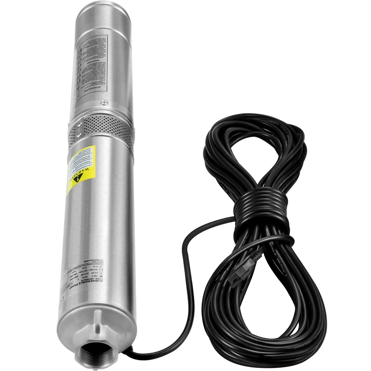 VEVOR VEVOR 4SSM4/5 0.5HP 115V 28GPM 167ft Head 33ft Cord 4" Stainless Steel Submersible Pump specialty appliance — product photo