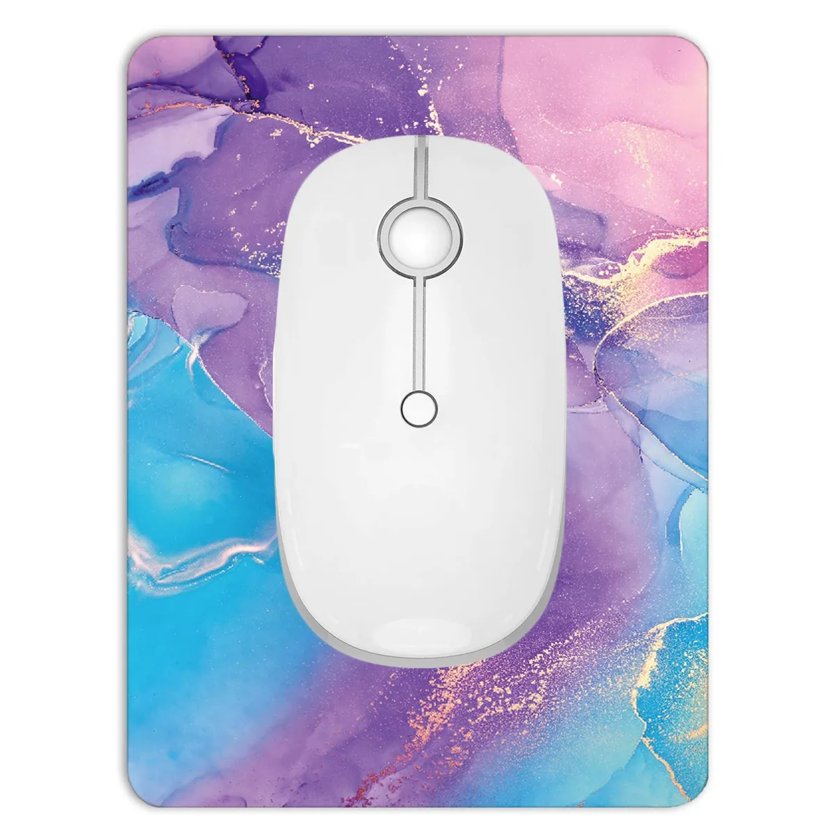  COUKASO Small Mouse Pad 8.0 x 6.0 in Marble Purple Blue — product photo
