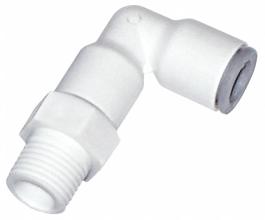 White push-fit elbow fitting with NPTF thread, pack of 10