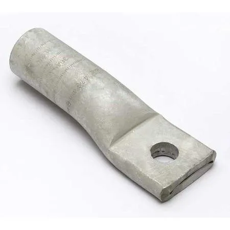 Silver aluminium compression lug with a single half-inch stud hole and straight tongue