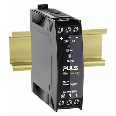 PULS Power PULS ML30.241 DC Power Supply 100/240V AC 24/28V DC 30W 1.3A DIN Rail line protection — product photo